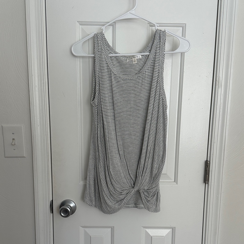 Nine Britton Black and White Striped Tank Top